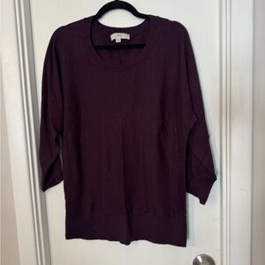 LOFT Women's Deep Purple Crew Neck Sweater size XL